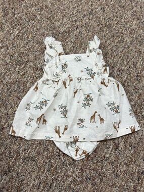 Carters 12 Month - Girls' Cream Giraffe Print Sundress